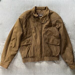 Vintage Adventure Bound By Wilsons Brown/ Tan Leather  Bomber Jacket size M
